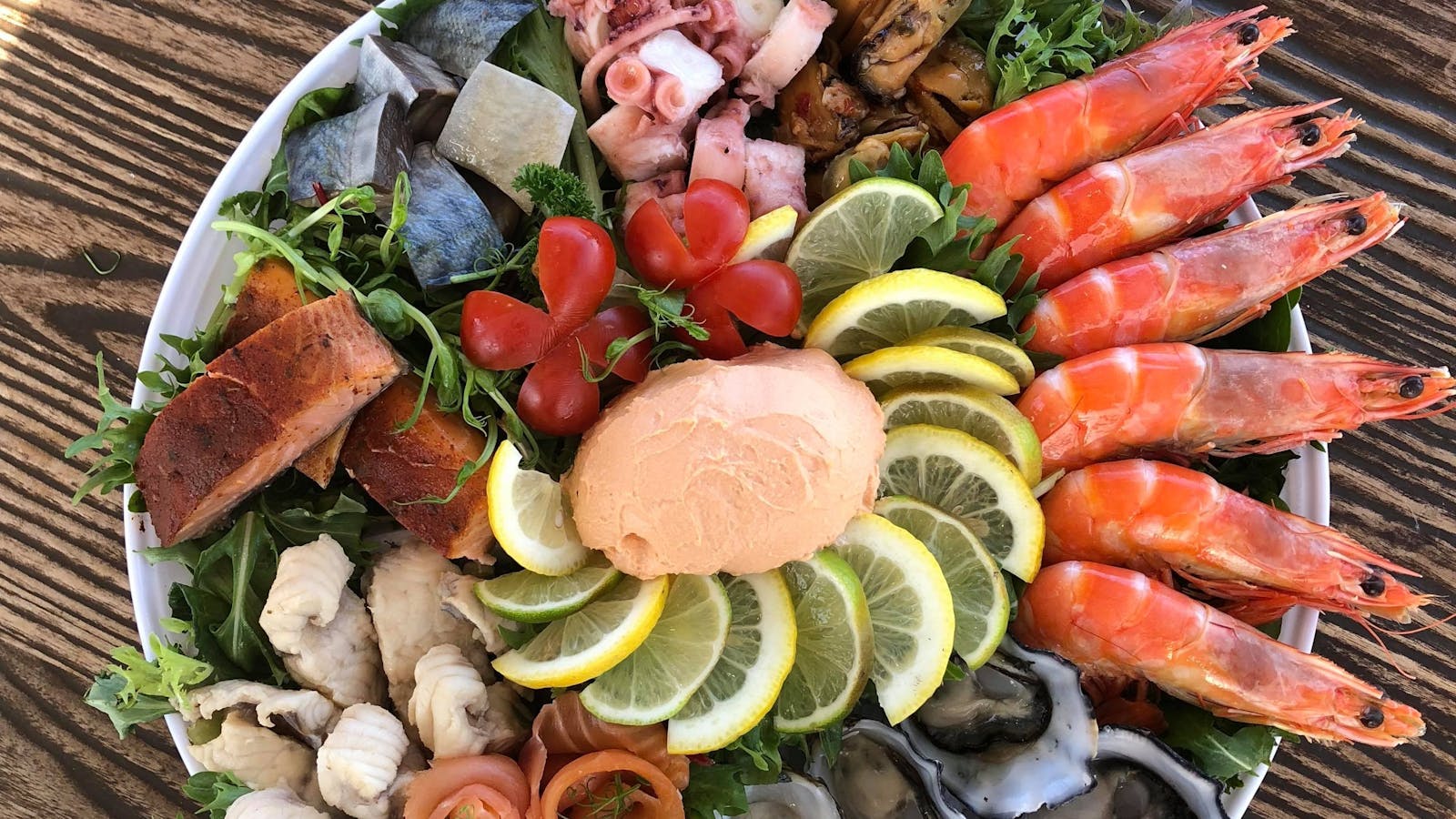 Seafood platter, illustrative